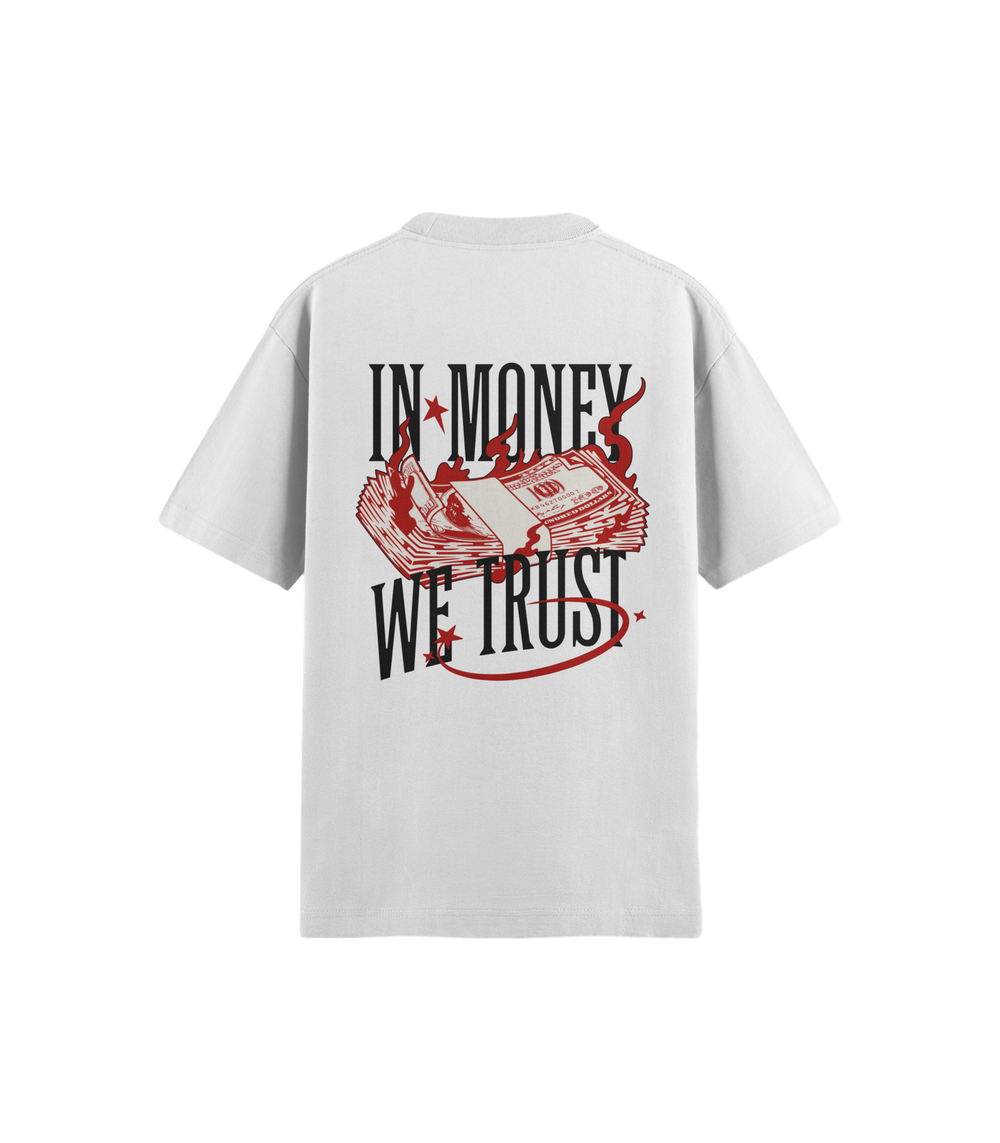 WEARKEEN WHITE T-SHIRT IN MONEY WE TRUST