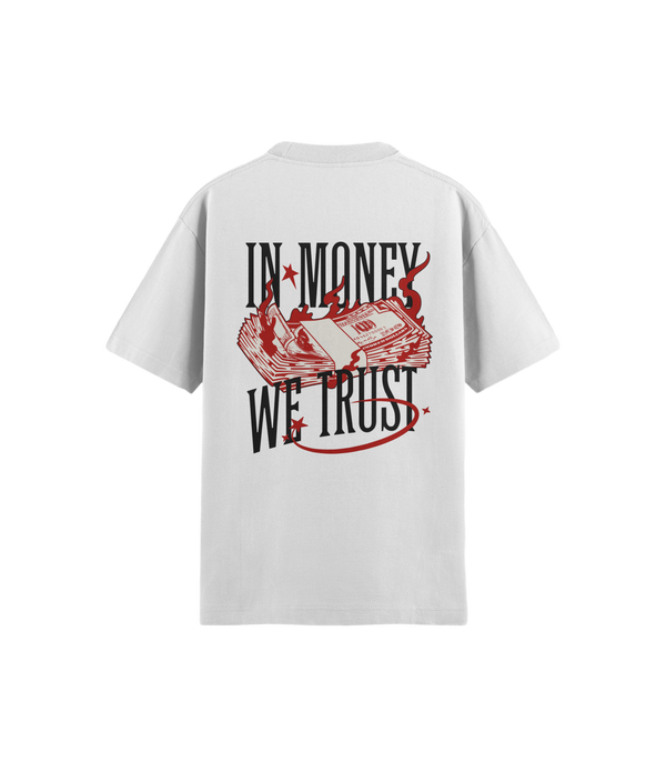 WEARKEEN WHITE T-SHIRT IN MONEY WE TRUST