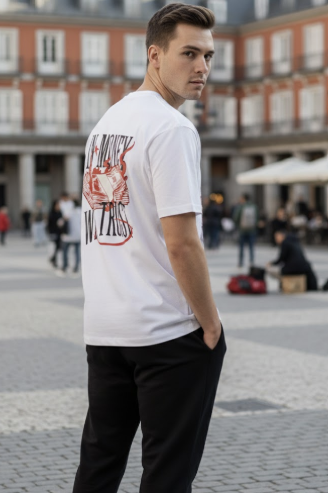 WEARKEEN WHITE T-SHIRT IN MONEY WE TRUST