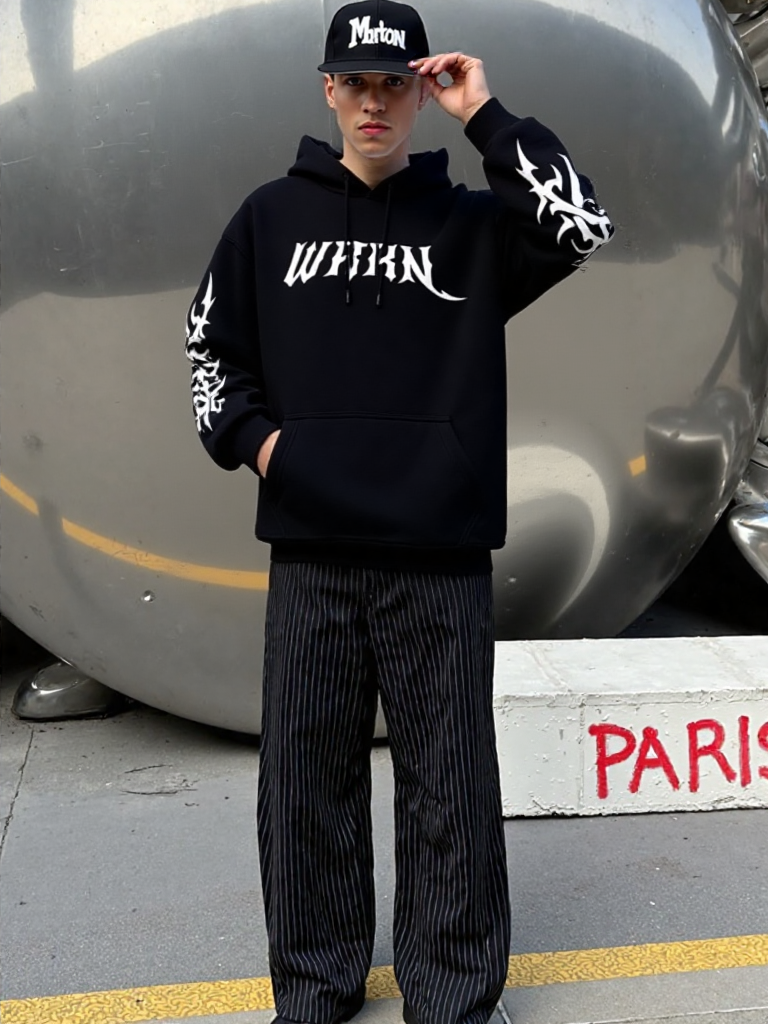 WEARKEEN BLACK HOODIE WRKN