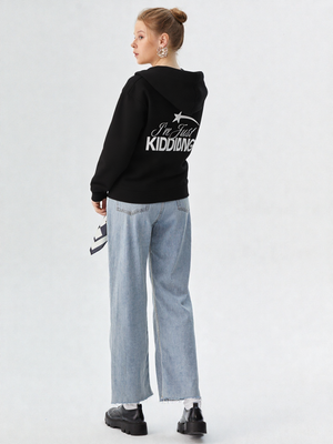 WEARKEEN BLACK SWEATSHIRT IM JUST KIDDING