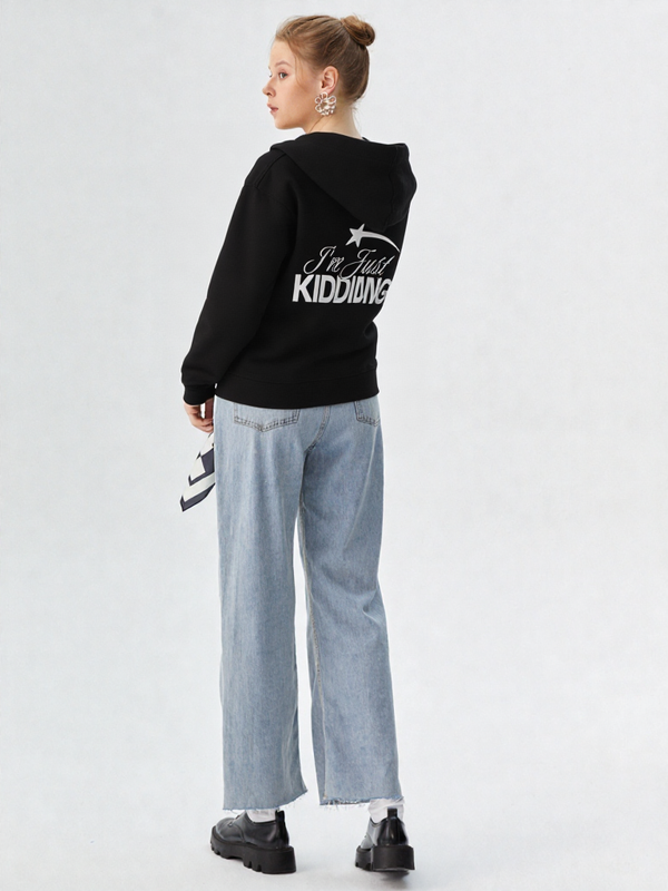 WEARKEEN BLACK SWEATSHIRT IM JUST KIDDING