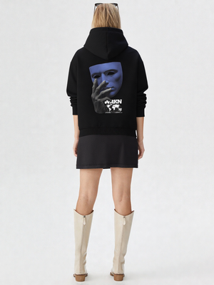 WEARKEEN BLACK SWEATSHIRT WITH MASKED DESIGN