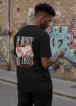 WEARKEEN BLACK T-SHIRT IN MONEY WE TRUST