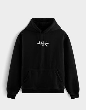 WEARKEEN BLACK SWEATSHIRT WITH MASKED DESIGN