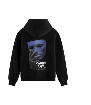 WEARKEEN BLACK SWEATSHIRT WITH MASKED DESIGN